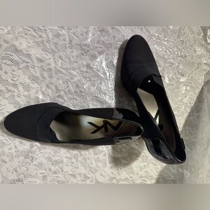 Anne Klein Black Women's Heels with Glossy Accent